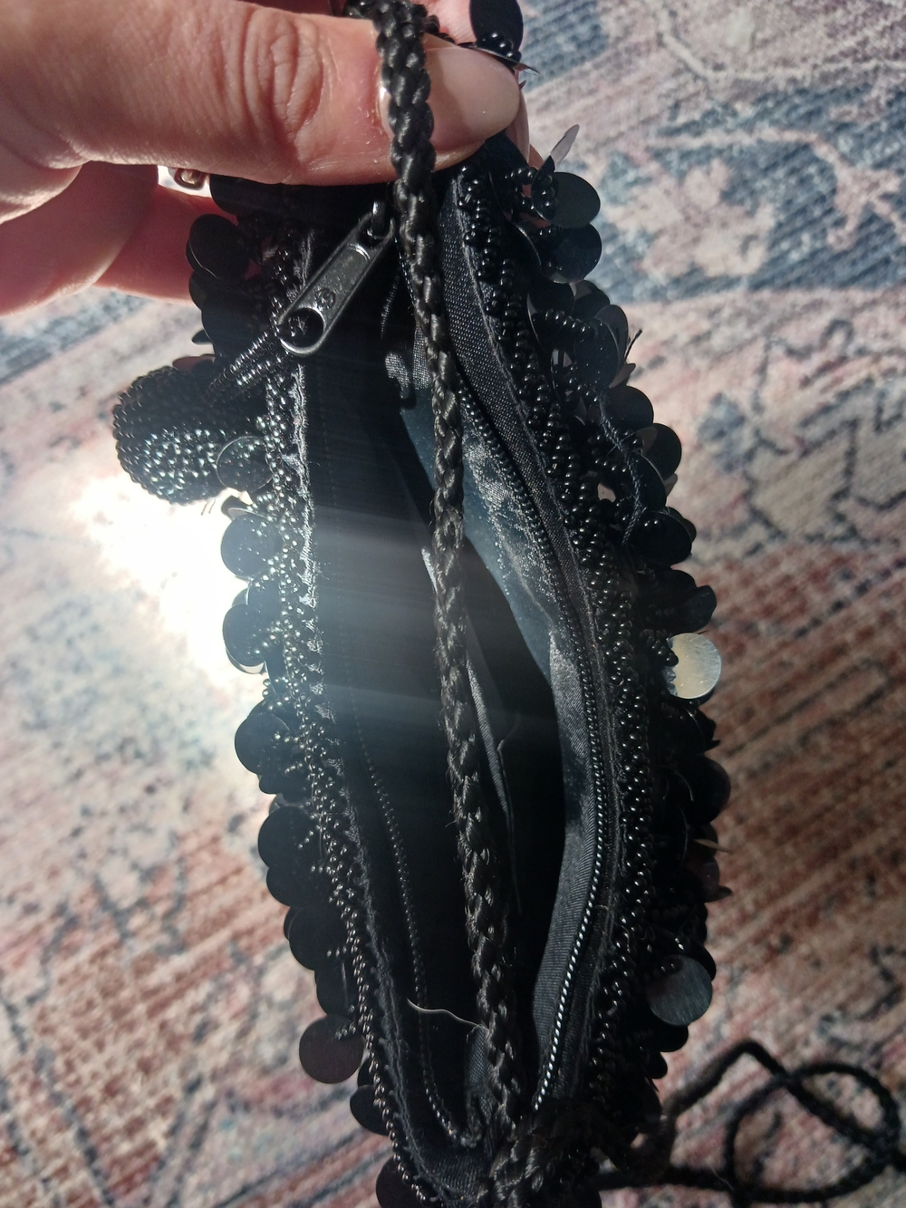 Lancome Black Sequin Crossbody Bag - Picture 4 of 7